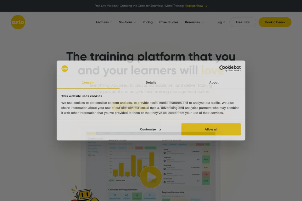 Aperçu de la landing page