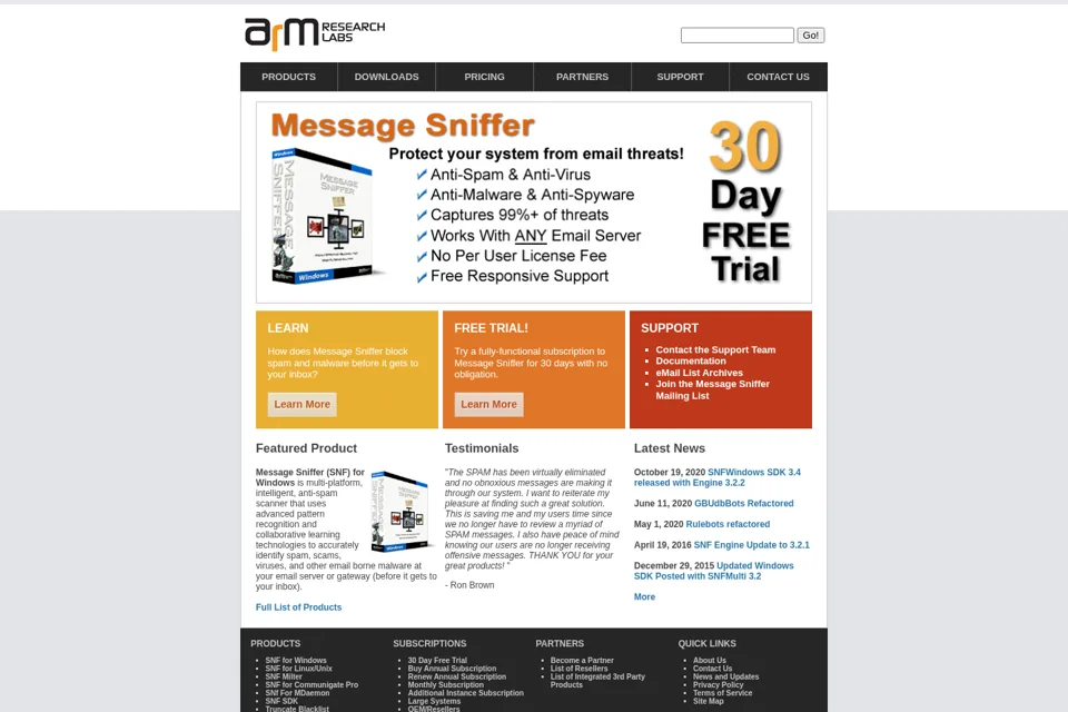 Aperçu de la landing page