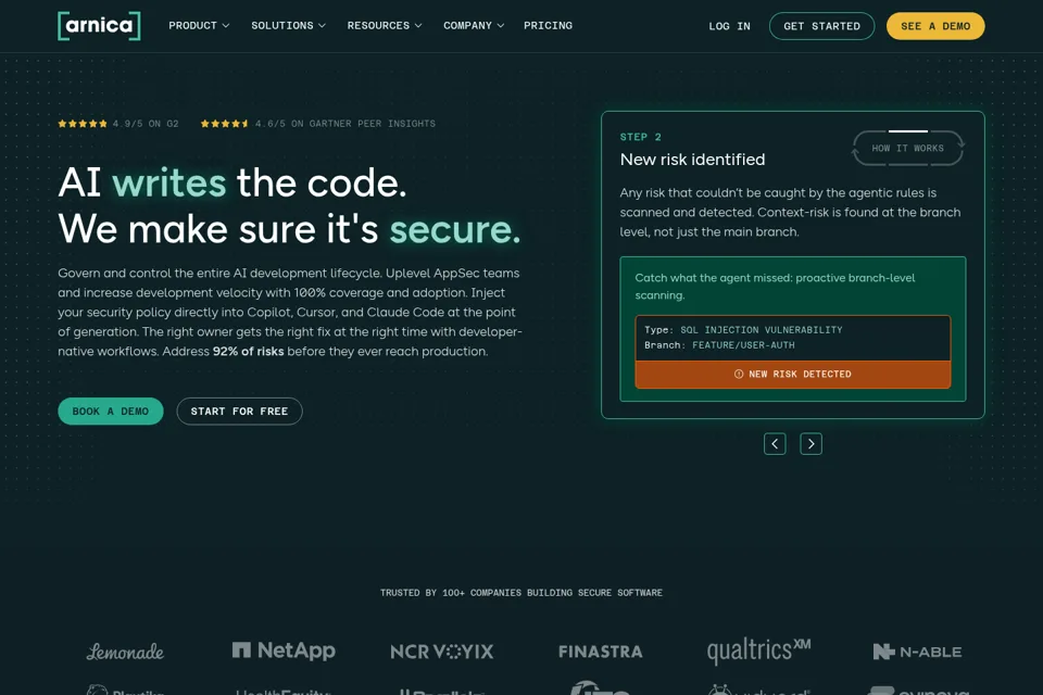 Aperçu de la landing page