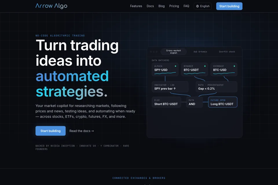 Aperçu de la landing page