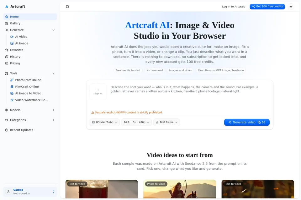 Aperçu de la landing page
