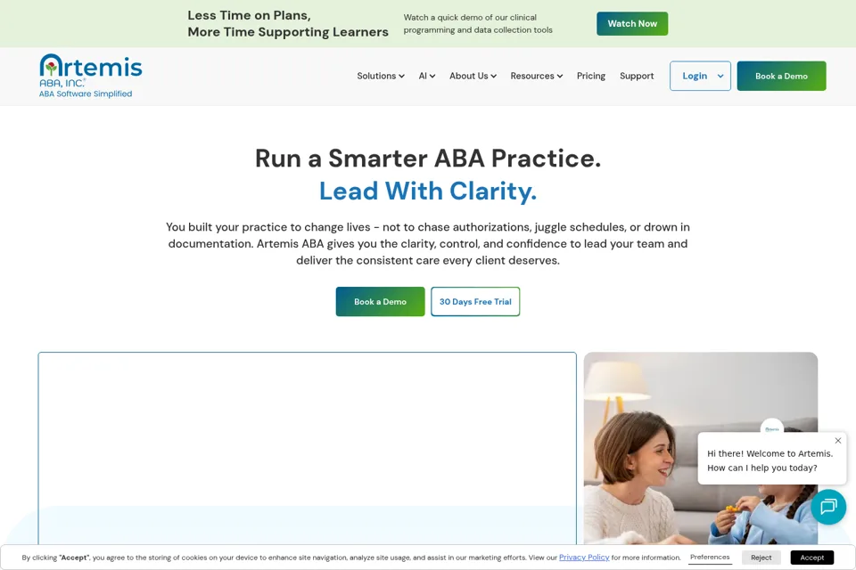 Aperçu de la landing page