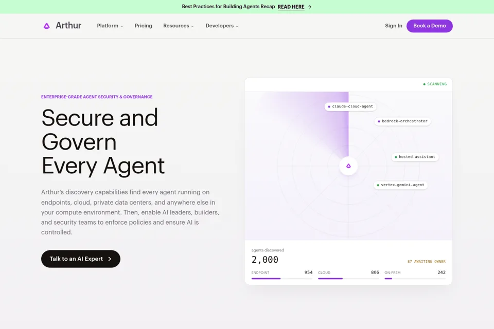 Aperçu de la landing page