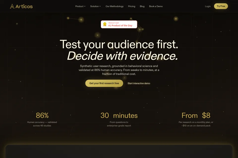 Aperçu de la landing page