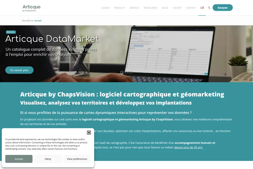 Aperçu de la landing page