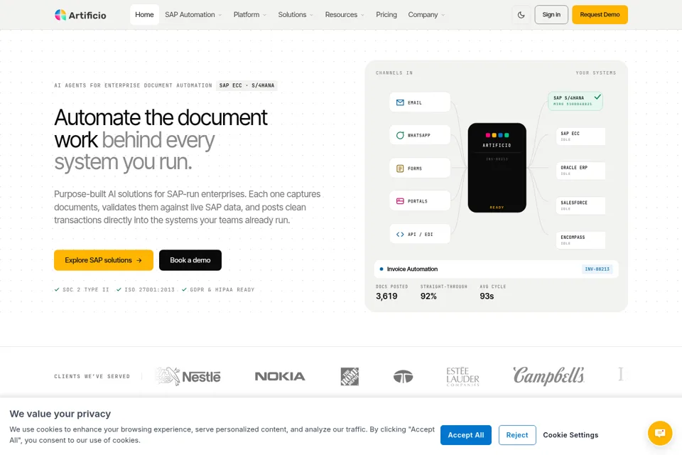 Aperçu de la landing page