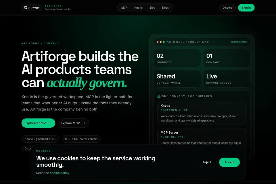 Aperçu de la landing page