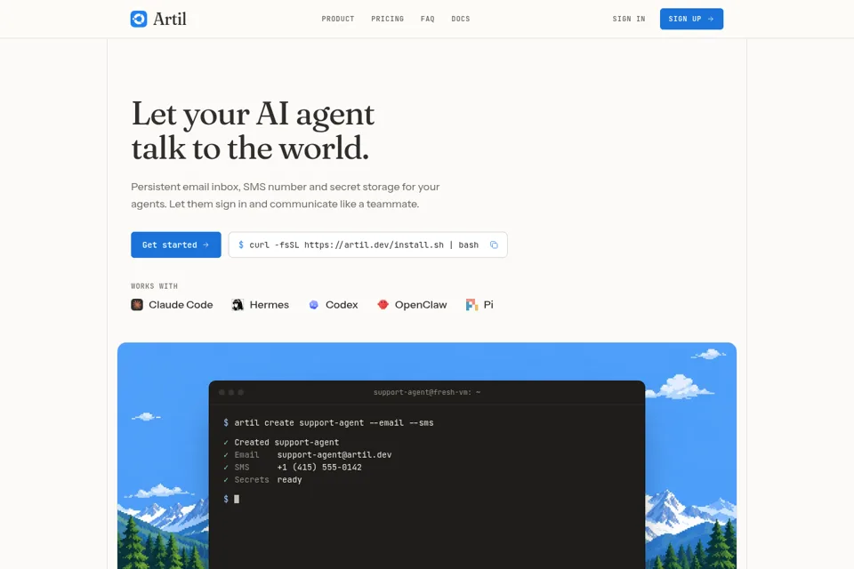 Aperçu de la landing page