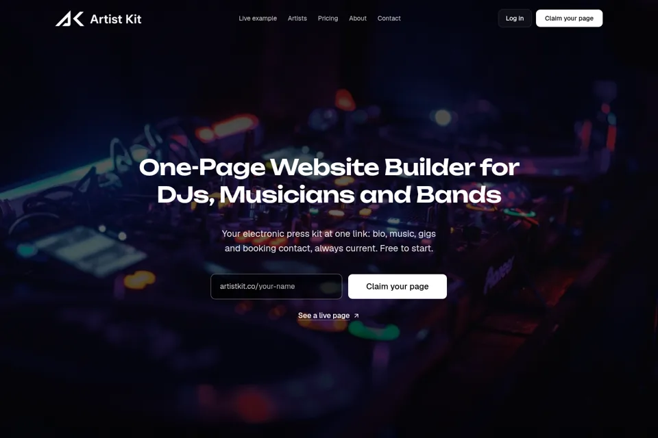 Aperçu de la landing page