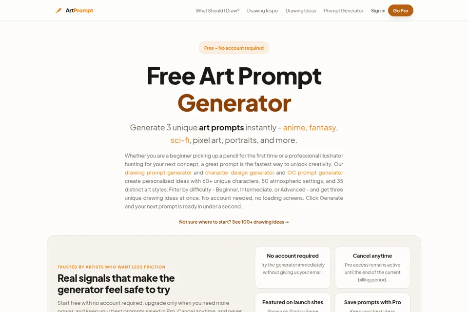 Aperçu de la landing page