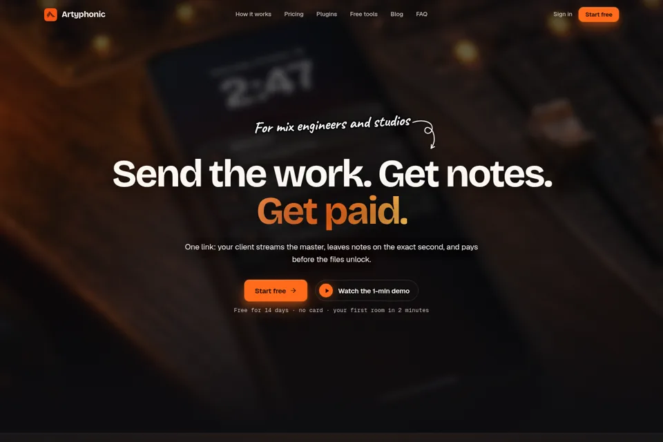 Aperçu de la landing page