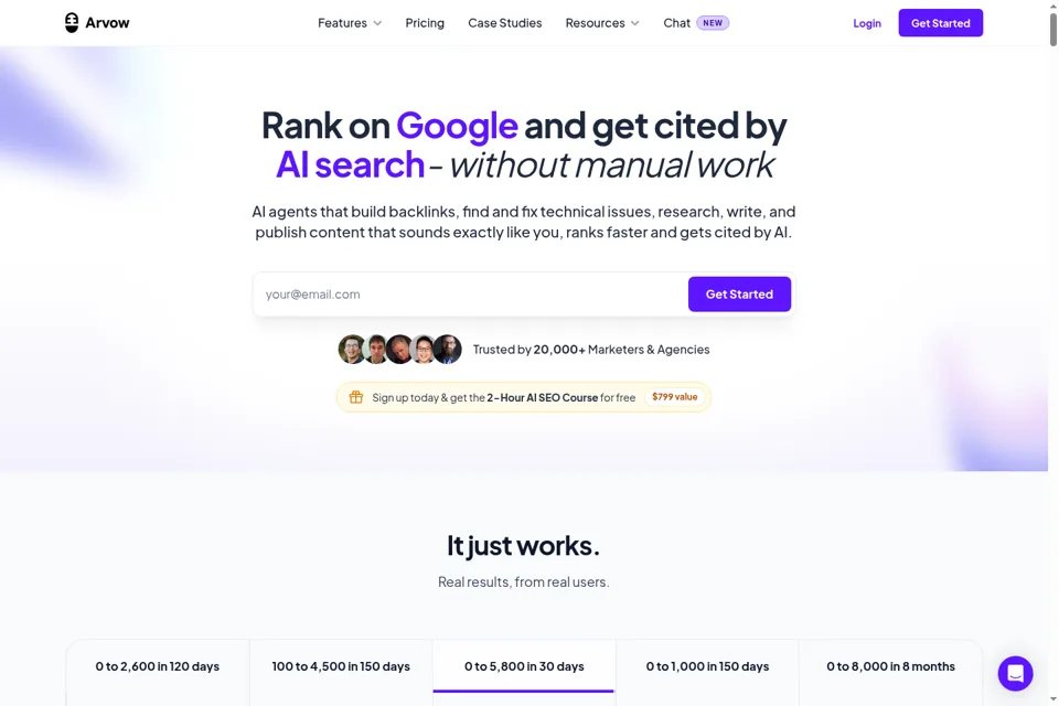 Landing page preview