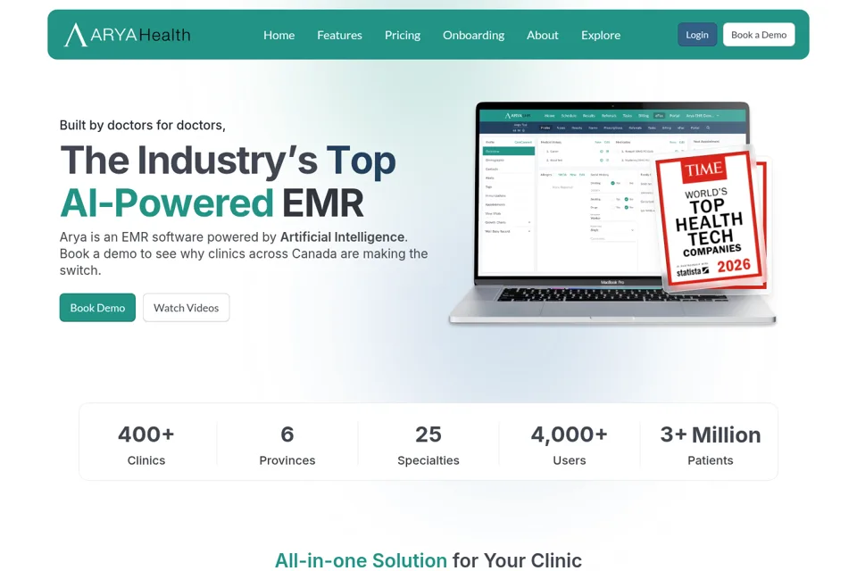 Aperçu de la landing page