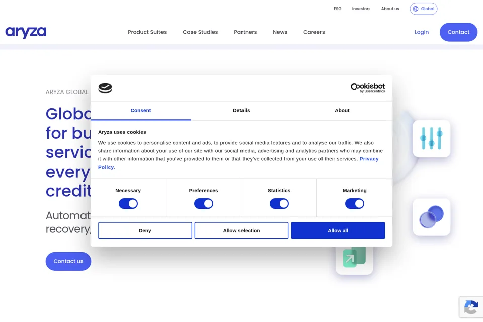 Aperçu de la landing page