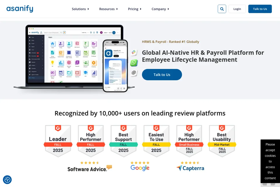 Aperçu de la landing page
