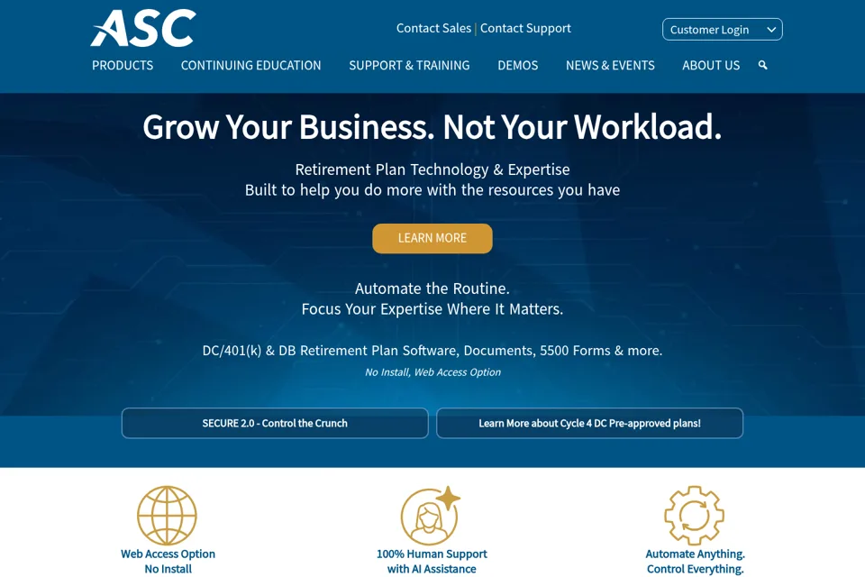 Aperçu de la landing page