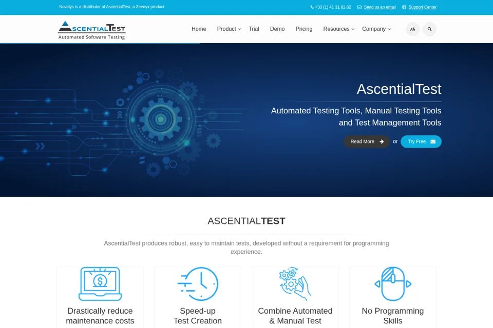 Aperçu de la landing page