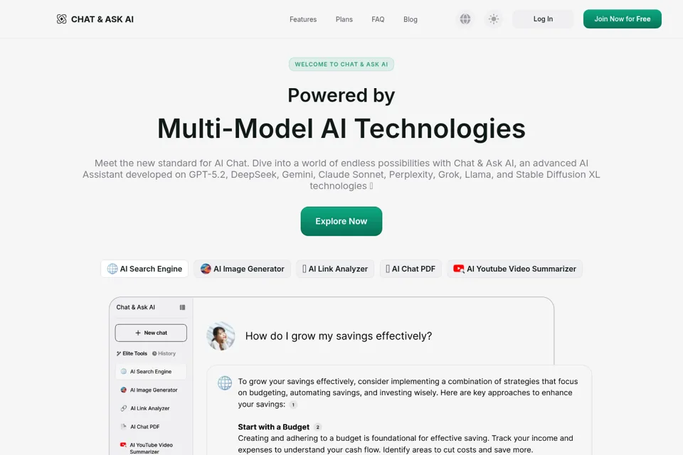 Aperçu de la landing page