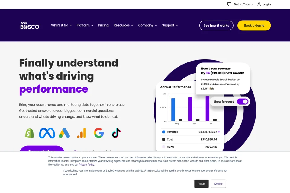 Aperçu de la landing page