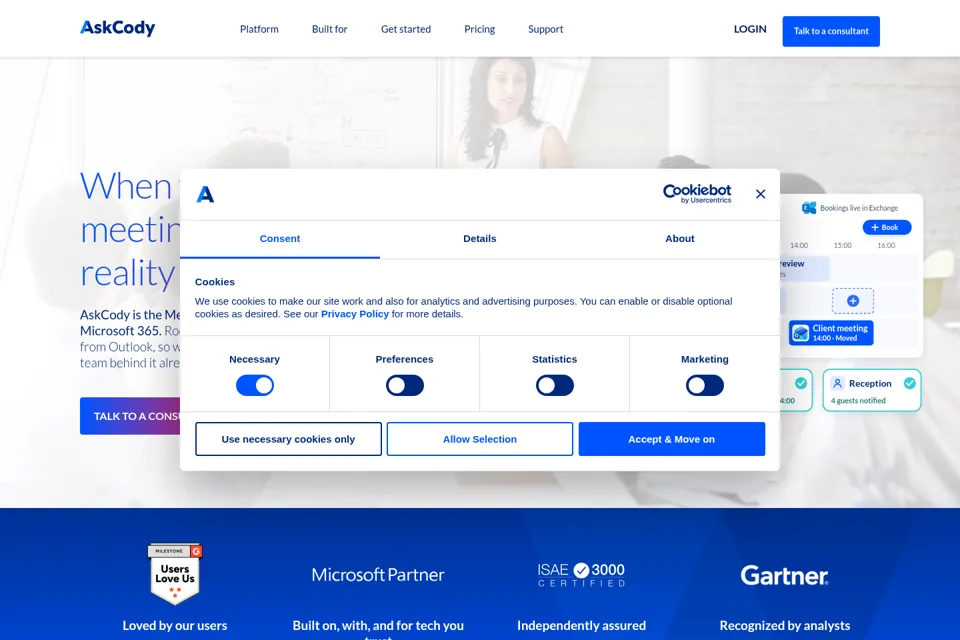 Aperçu de la landing page