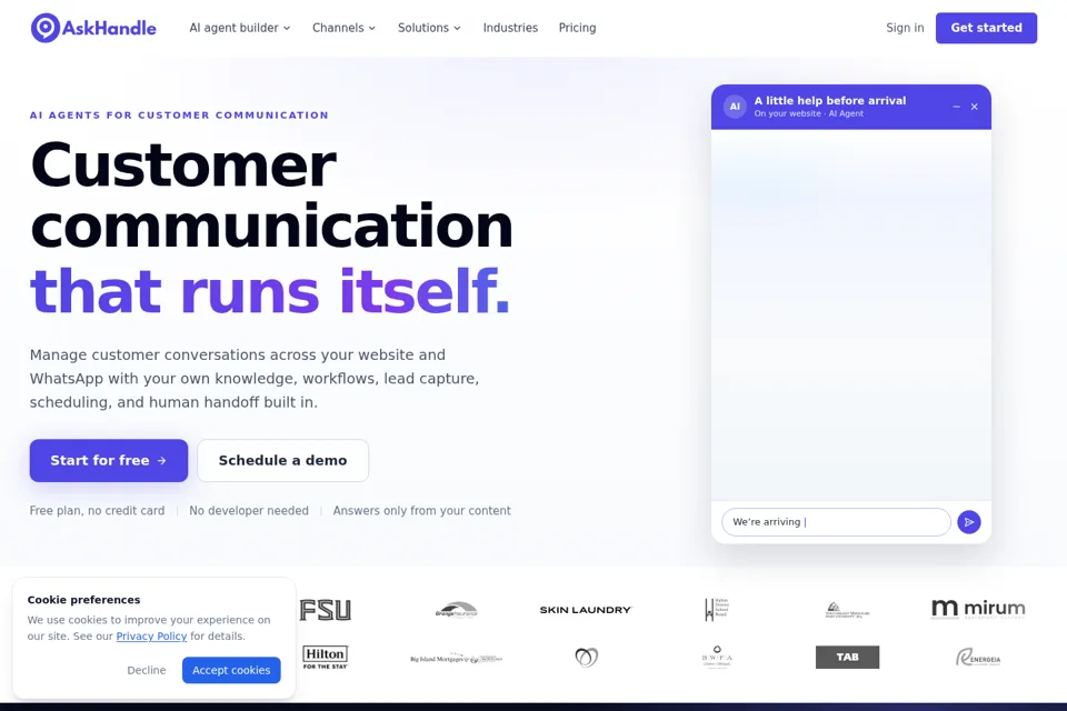 Aperçu de la landing page