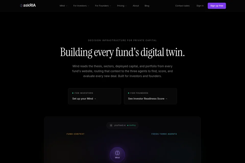 Aperçu de la landing page