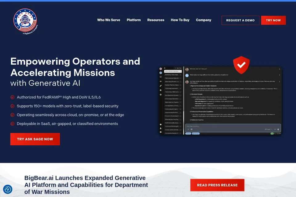 Aperçu de la landing page