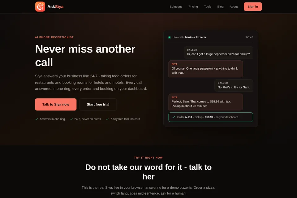 Landing page preview