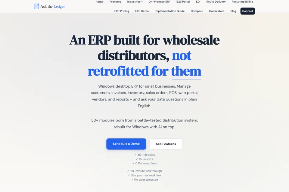 Aperçu de la landing page