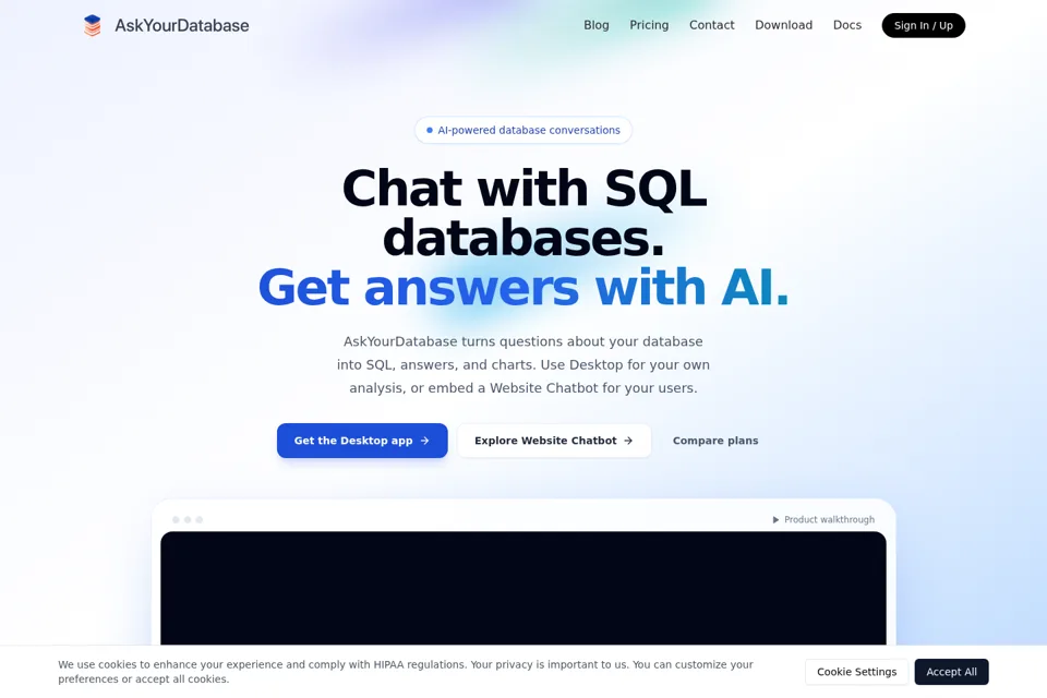 Aperçu de la landing page
