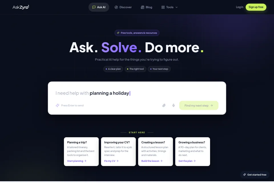 Aperçu de la landing page