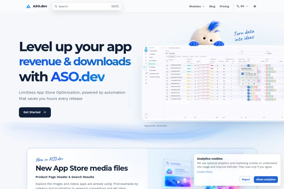 Aperçu de la landing page