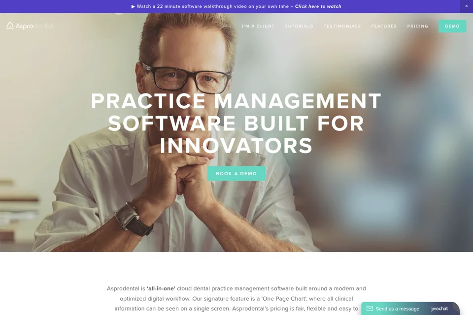 Aperçu de la landing page