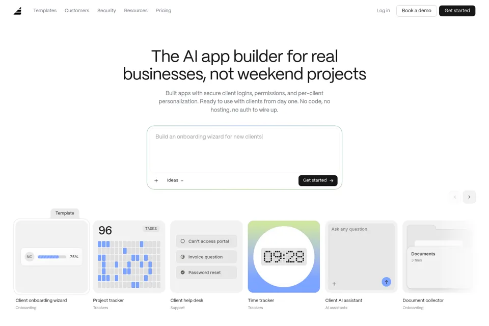 Aperçu de la landing page