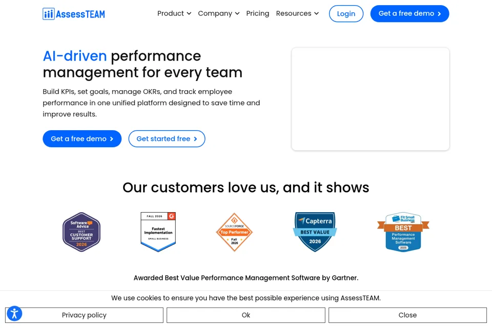 Aperçu de la landing page