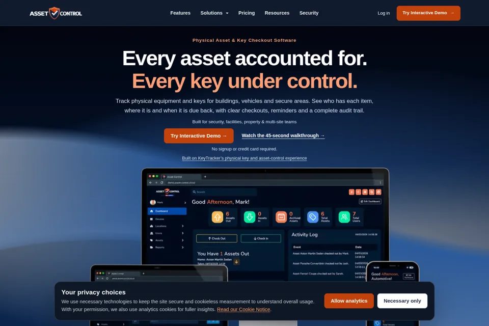 Aperçu de la landing page