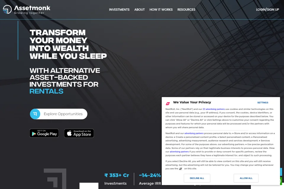 Landing page preview