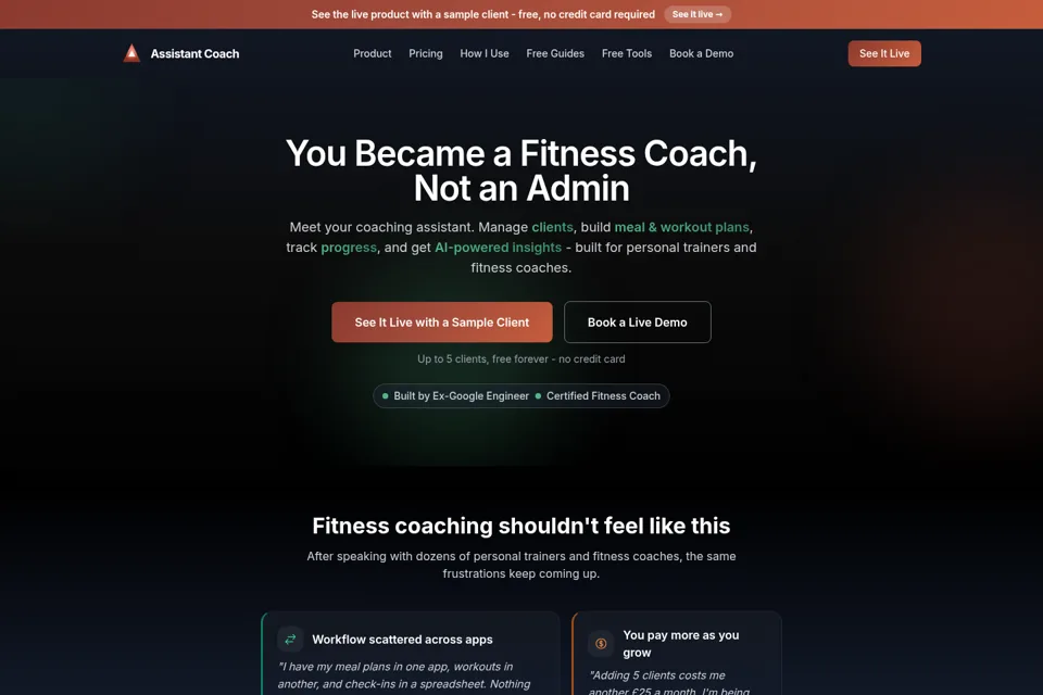 Aperçu de la landing page