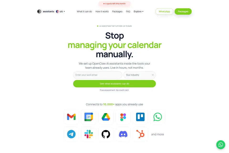 Aperçu de la landing page