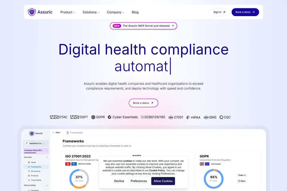 Aperçu de la landing page