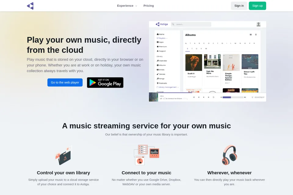 Aperçu de la landing page