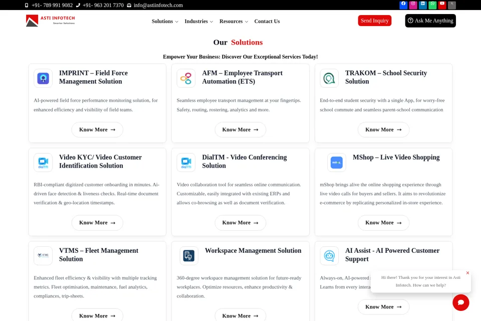 Aperçu de la landing page