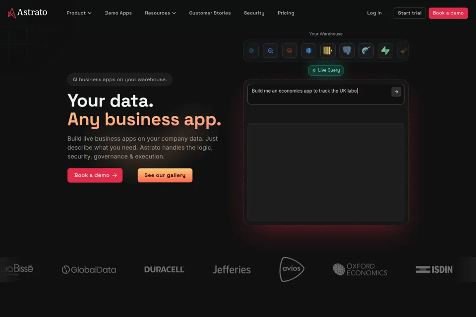 Aperçu de la landing page
