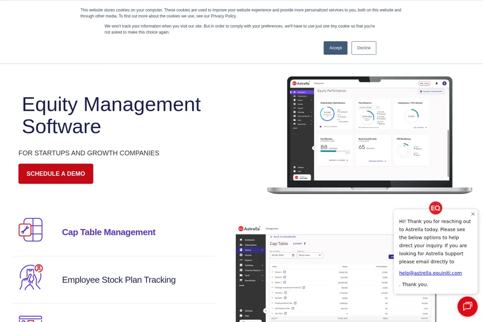 Aperçu de la landing page