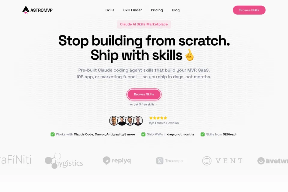 Aperçu de la landing page