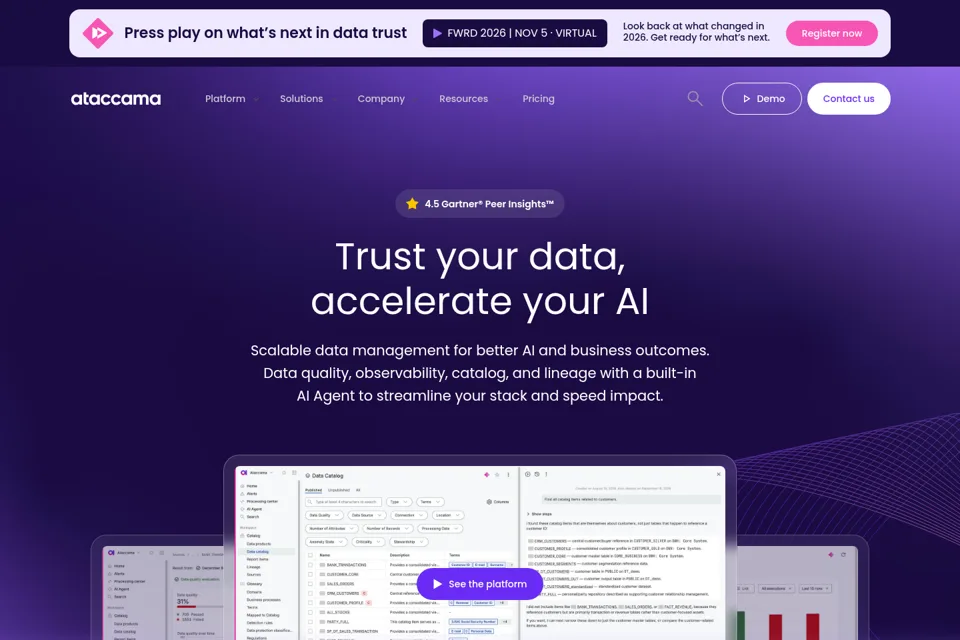 Aperçu de la landing page