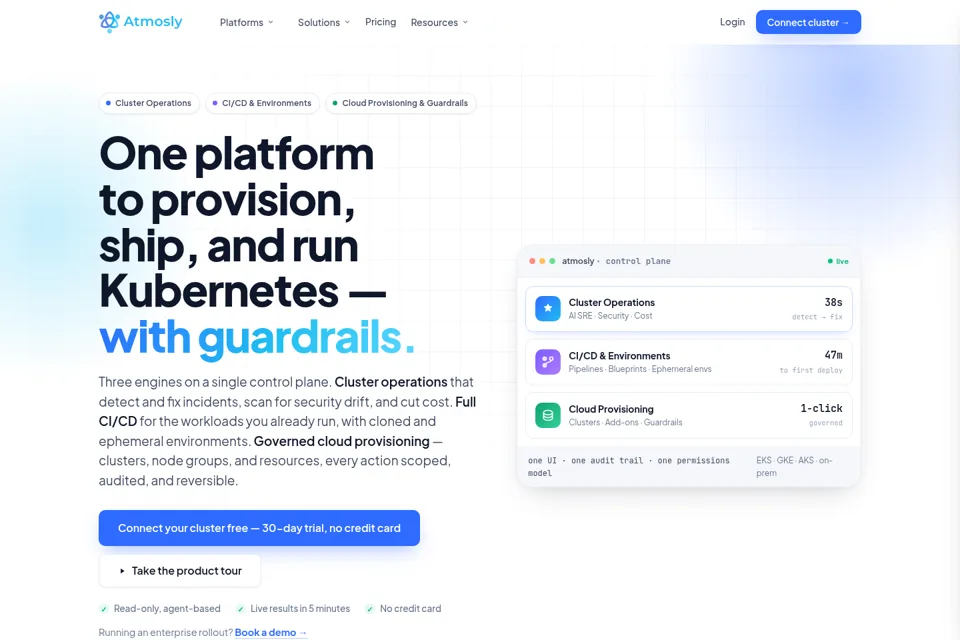 Aperçu de la landing page