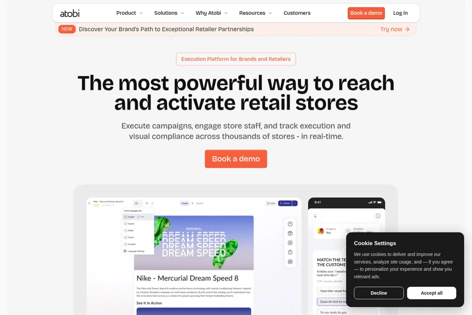 Aperçu de la landing page