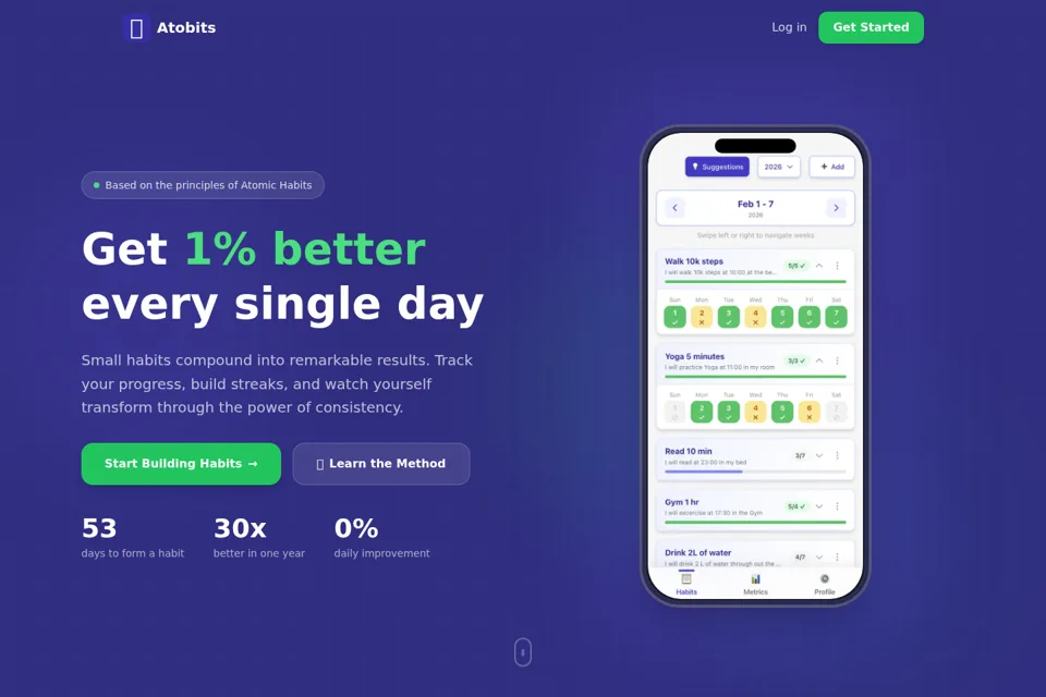 Aperçu de la landing page