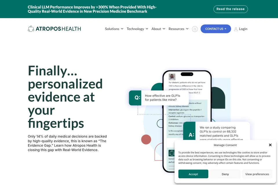 Aperçu de la landing page